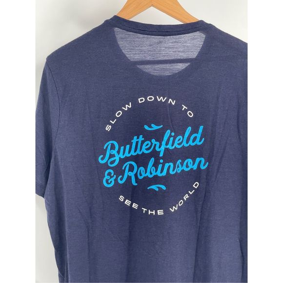 Icebreaker T Shirt Butterfield Robinson Men XL‎ Blue Merino Wool Short Sleeve - Picture 5 of 11